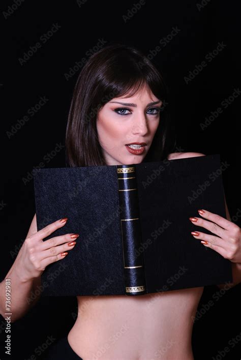 Sexy Nude Woman Book Frond Of Her Hiding Her Breast Stock Photo Adobe Stock