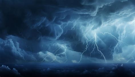 Premium Photo Arafed Image Of A Storm Of Lightning Over The Ocean