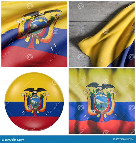 Republic of Ecuador Flag Waving Stock Photo - Image of americas