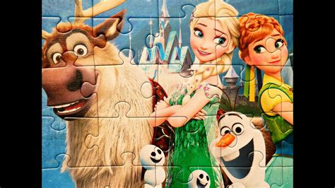 Disney Frozen Toy Puzzle Game Disney Elsa Anna Olaf Kristoff Sven Rompecabezas Frozen Youtube