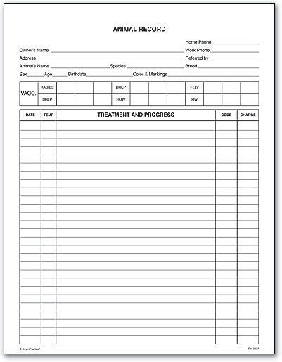 Printable Veterinary Treatment Sheet Template Templates Printable
