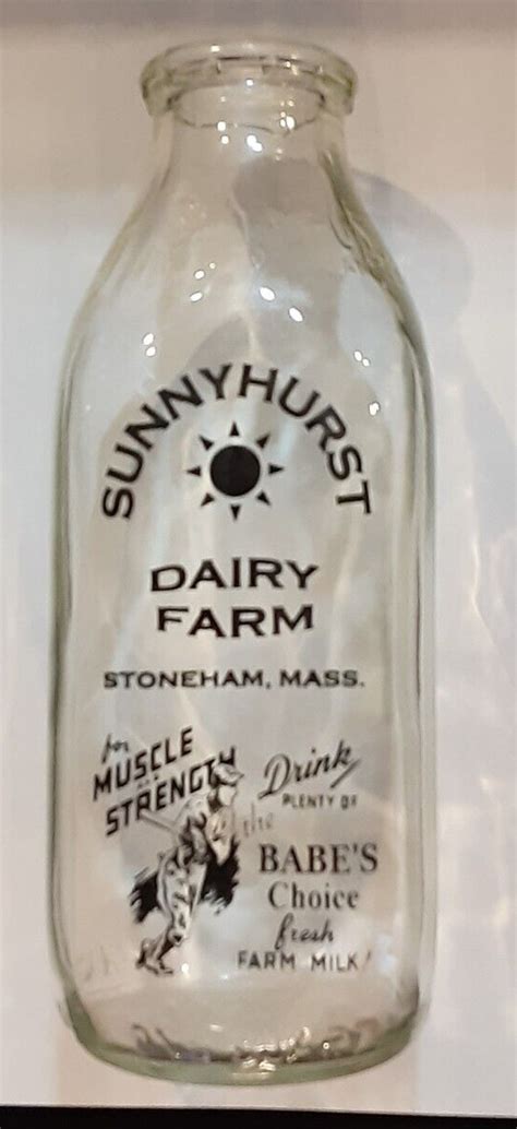 RARE S SUNNYHURST FARMS BABES CHOICE BABE RUTH ONE QUART GLASS