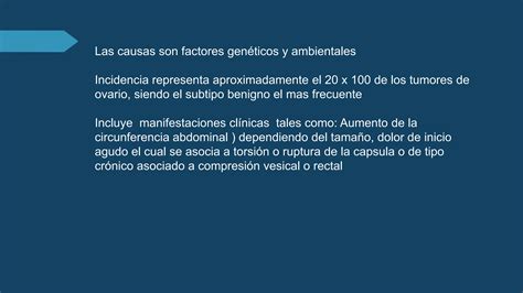 Teratoma De Ovario Reporte De Un Caso Clinico Ppt