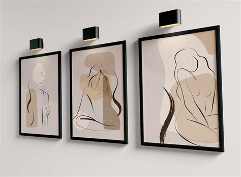 Neutral Wall Prints Naked Line Art Wall Decor Neutral Etsy