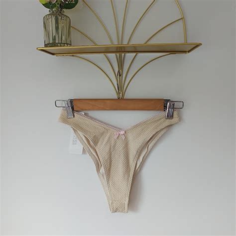 Frankies Bikinis Cream Textured Enzo Bikini Bottoms Depop