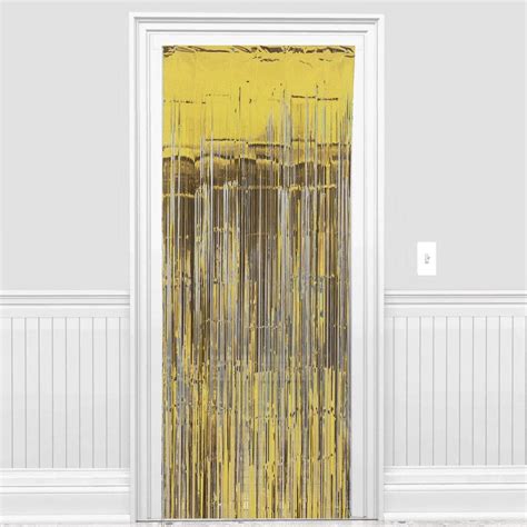 Gold Foil Fringe Doorway Curtain 3ft X 8ft Party City