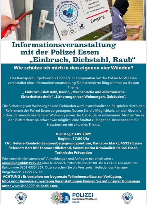 Informationsveranstaltung mit der Polizei Essen „Einbruch, Diebstahl
