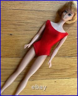 Vtg Barbie Bubble Cut Doll Ginger Blonde Light White Lips Red Swimsuit Vintage Japan Doll