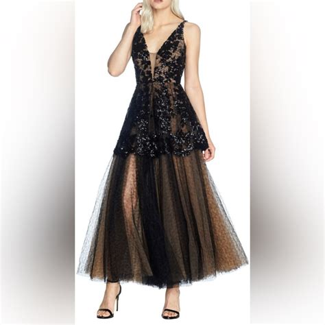 Beautiful Black Nude Dress The Population Fit And G Gem