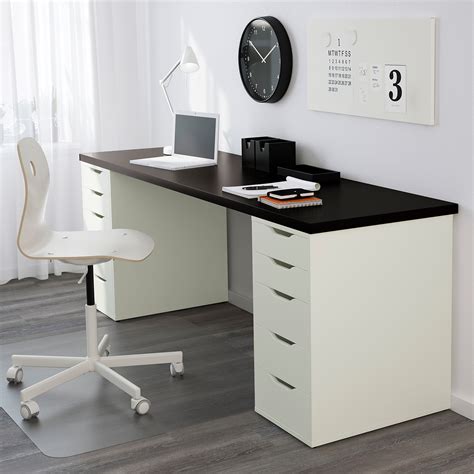 LINNMON/ALEX table, black-brown/white | IKEA Indonesia