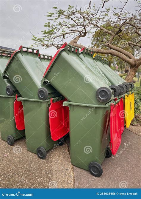 Stack Of Empty Trash Bins Stock Photo Image Of Plastic 288038656