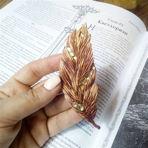 Брошь перо. Перо Жар птицы. украшение из полимерной глины | Украшения ...