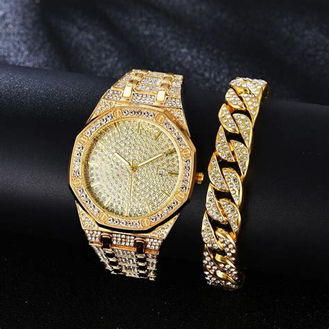 นาฬกาสำหรบบรษ Top ยหอ Luxury Iced Out นาฬกาสรอยขอมอ Hip Hop