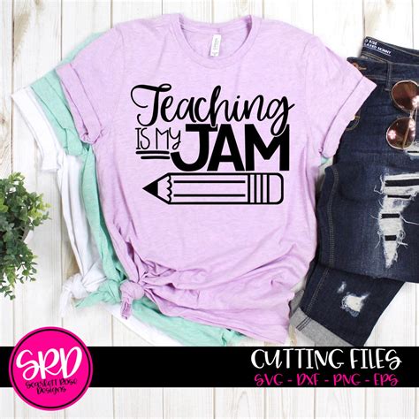 Teaching Is My Jam Svg Teacher Svg Teacher Shirt Design Etsy