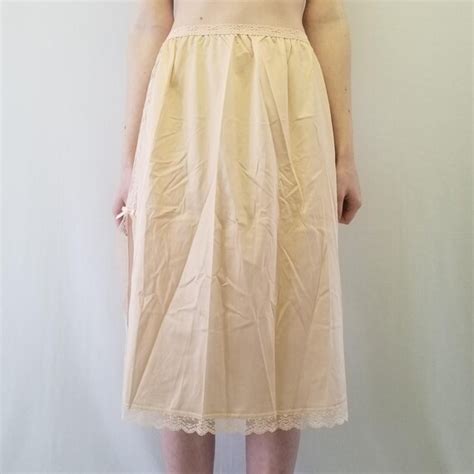 1970s BNWT Kayser Nude Slip Skirt Gem