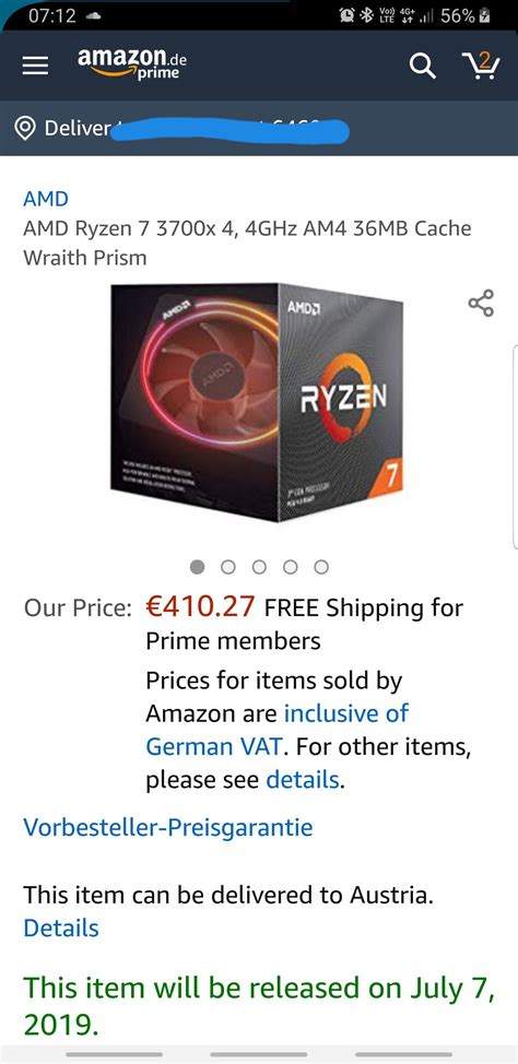 Price of the 3700x in amazon.de : r/Amd