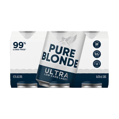 Pure Blonde Ultra Low Carb Lager Cans 6x330ml International Beer Super Liquor