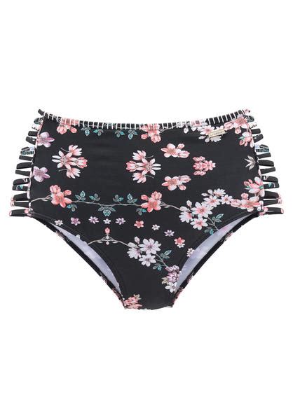 Sunseeker Highwaist Bikini Hose Ditsy Schwarz Bedruckt