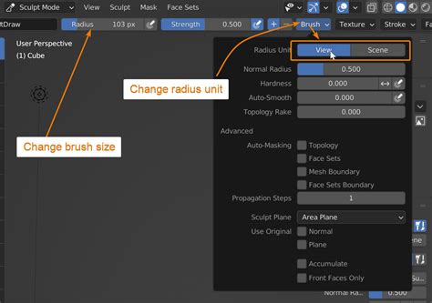 How To Change The Brush Size In Blender
