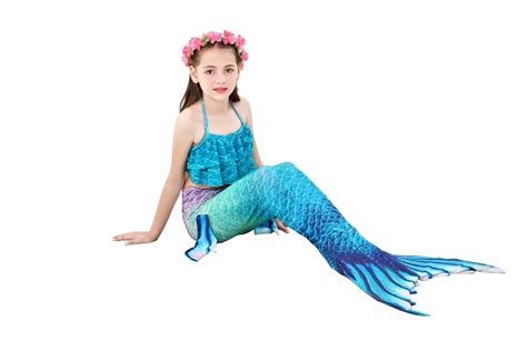 Mermaid Bikini Swimsuit With Flipper Monofin Costume KawaiiMerch