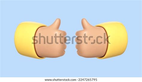 Two 3d Cartoon Hands Show Gesture Stock Vector Royalty Free