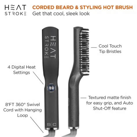 Stylecraft Heat Stroke Corded Beard And Styling Hot Hair Brush With Cool Tips Kroger
