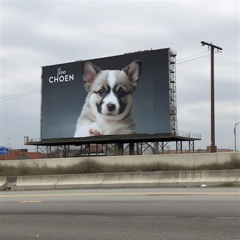 Premium Ai Image A Billboard For A Dog That Says Song On It