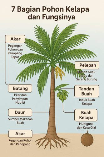 bagian pohon kelapa  fungsinya belajar seru  anak paud tk