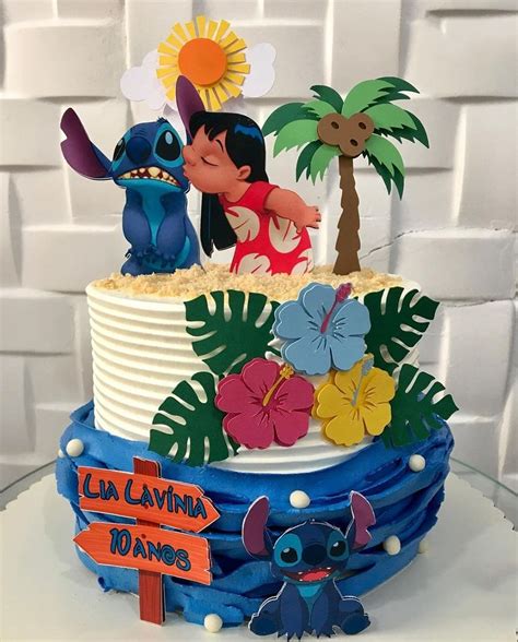 Arquivo De Corte Topo De Bolo Lilo E Stitch Flores Elo