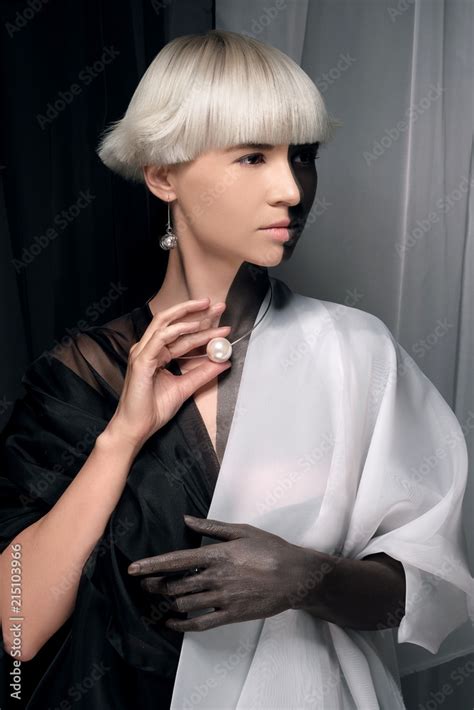 portrait   girl  black  white  breed mixing races