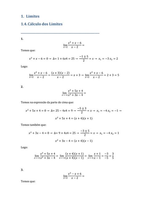 Solution Limites Radicais Exercicios Resolvidos Studypool