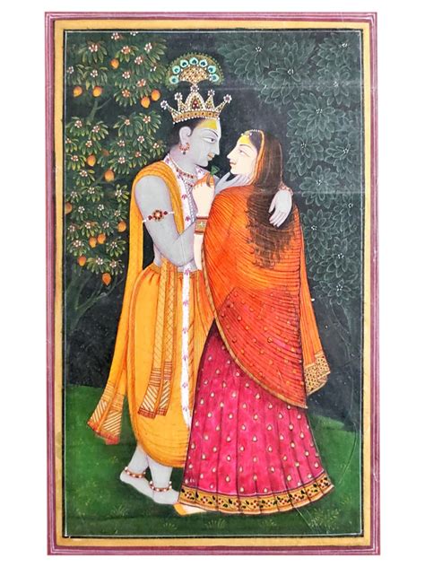 Radha Krishna Watercolor Painting By Gaurav Exotic India Art