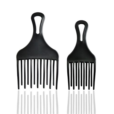 Hair Pick Afro Comb Double Fist Pick Large And Small Plastic Afro Pick