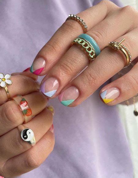 50 Pretty Summer Nails In 2022 For Every Taste Two Tone V French Tip