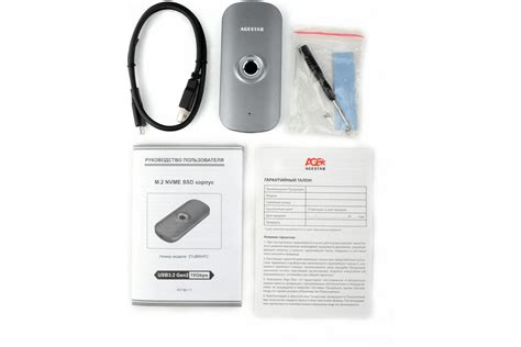 Внешний корпус AgeStar SSD M.2 NVME (M-Key) алюминий, серый (2280 ...