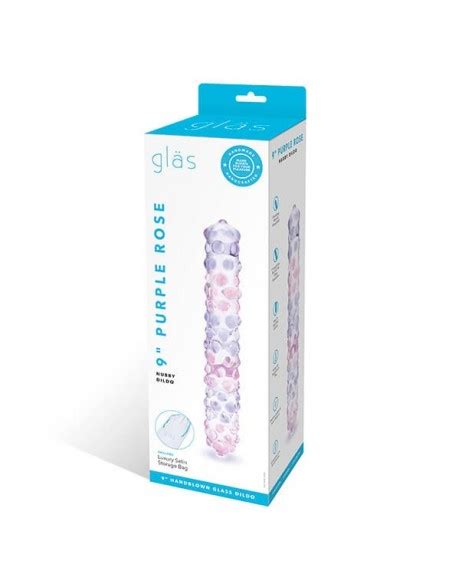 Glas Purple Rose Nubby Dildo