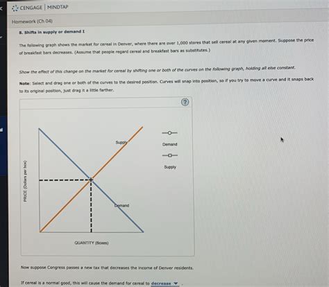 [Solved] CENGAGE | MINDTAP Homework (Ch 04) 8. Shifts in supply or