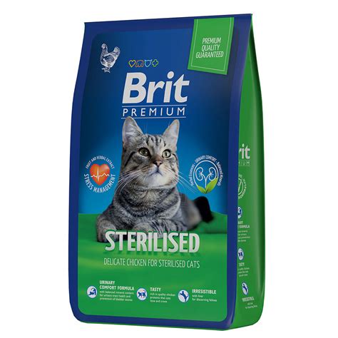 Brit Premium Cat Sterilized Chicken. Полнорационный сухой корм премиум ...