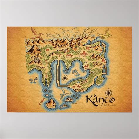 Kanto Map Poster | Zazzle