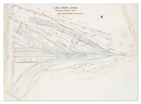 Gsr Redfern Station Antique Print Map Room