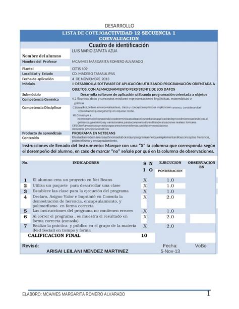 DOCX Lista De Cotejo Act 12 Secuencia 1 DOKUMEN TIPS