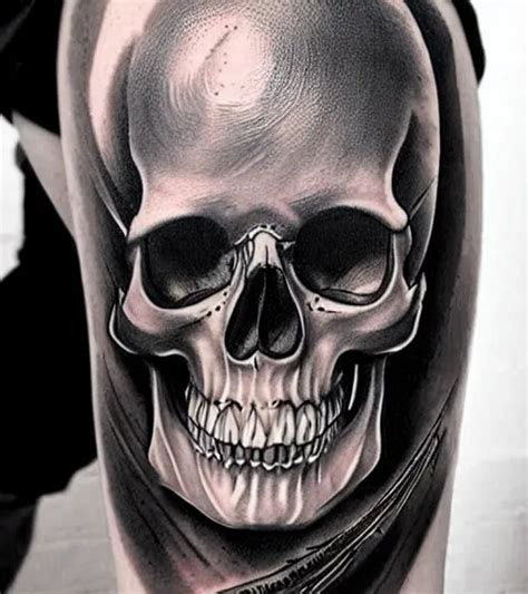 A Tattoo Design Of A Creative Skull In The Style Of Stable Diffusion