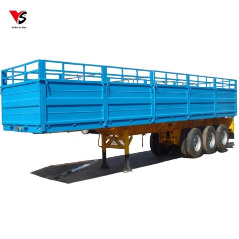 3 Axle 4 Axle Sidewall Stake Fence Cargo Box Truck Trailers Side Wall