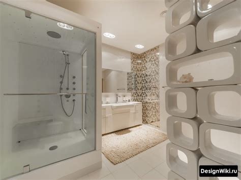 ванная комната с душевой кабиной из плитки фото - bagno.site
