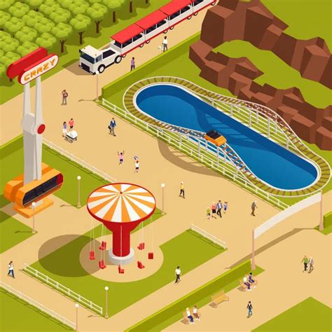 Amusement Park Isometric Stock Vector By ©macrovector 82163848