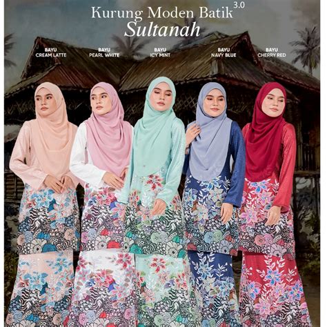 Kurung Moden Batik Sultanah Bayu Batik Malaysia Plus Size 4XL 5XL