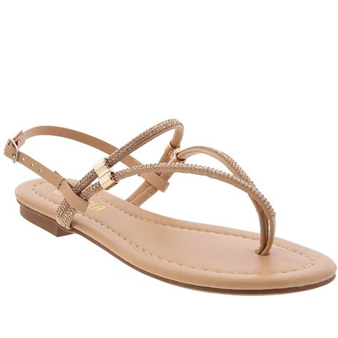 Sandália Rasteira Gabriela Tiras Hotfix Nude Rasteira Feminina Gabriela Nunca Usado