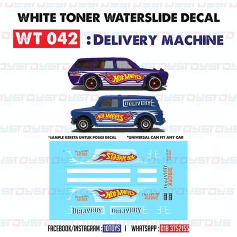 Hot Wheels White Toner Decal WT Delivery Machine Shopee Malaysia