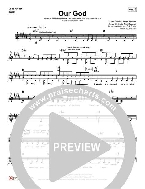 Our God Sheet Music Pdf Chris Tomlin Praisecharts