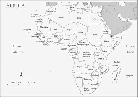 Mapa Da Africa Para Colorir - Mapa Político Da áfrica Para Colorir - NAZAEDU